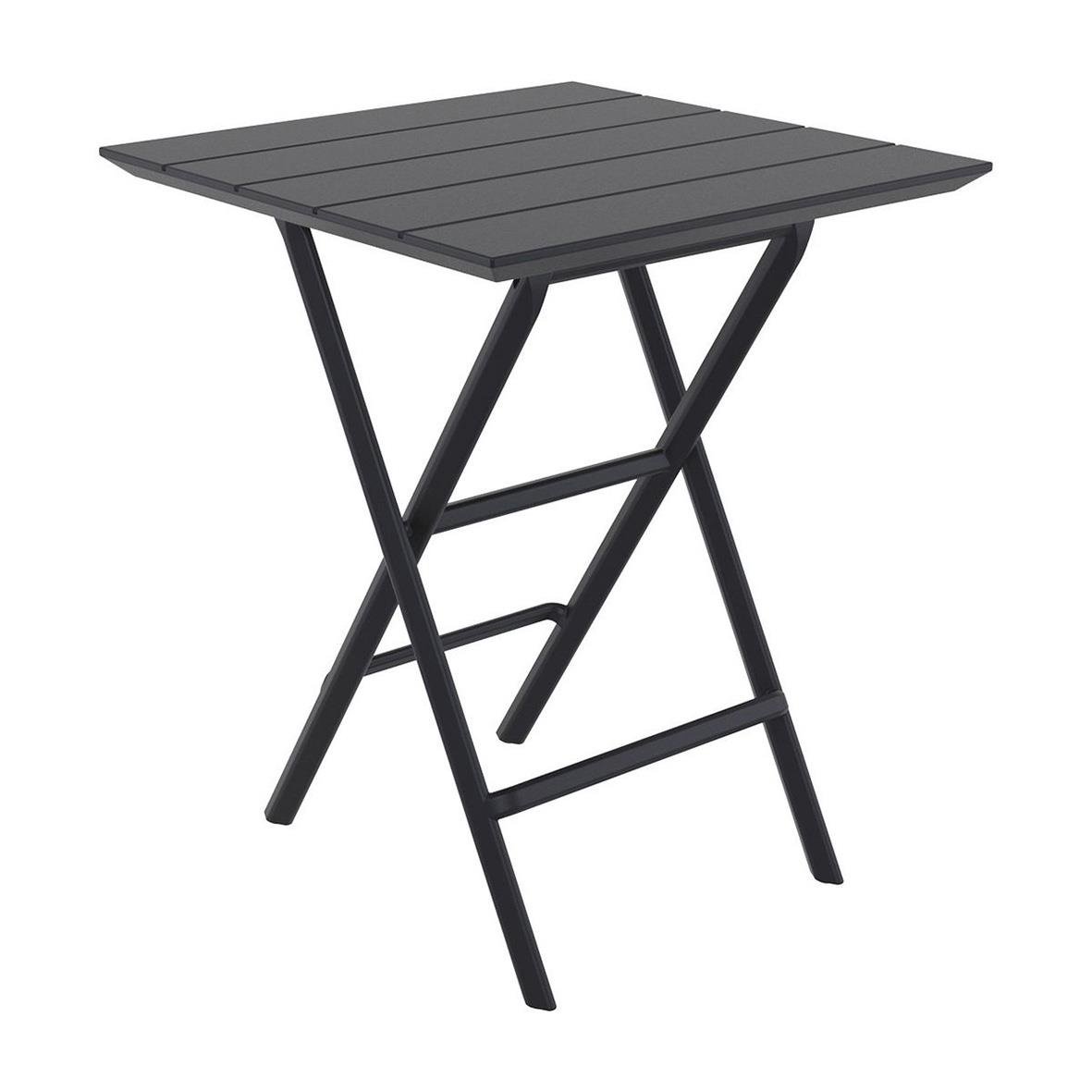 Fällbart svart bord med 60x60 cm yta och 74 cm höjd