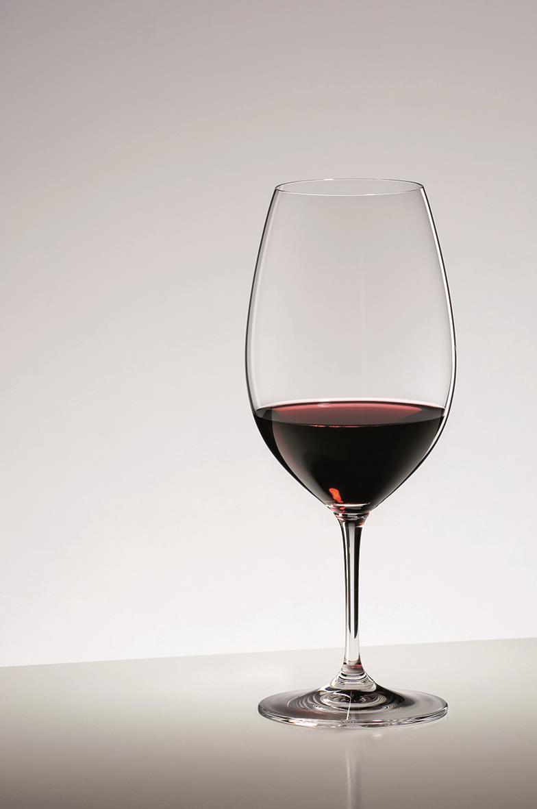 Vinglas Riedel Vinum Syrah/Shiraz med rödvin, högt och elegant glas