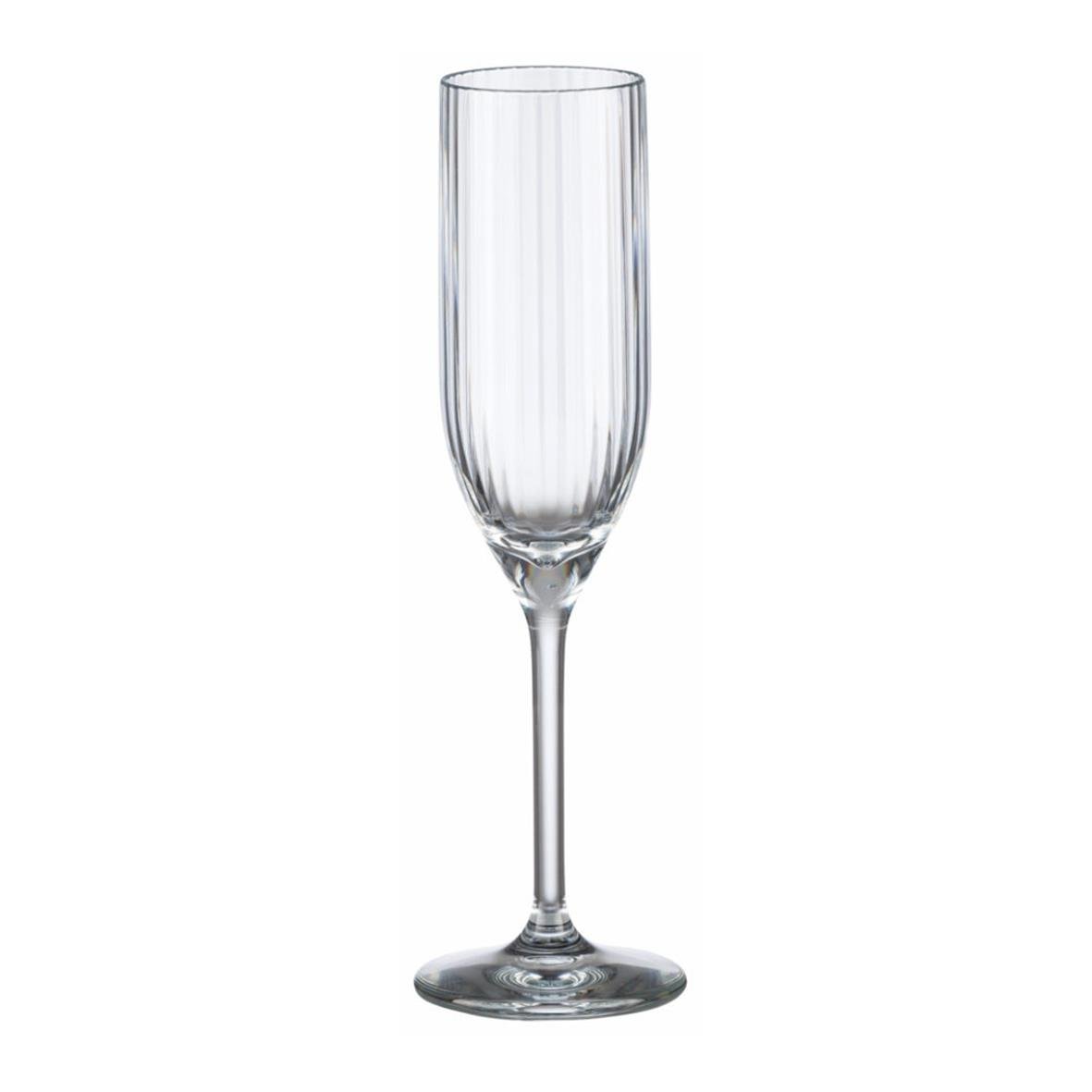 Champagneglas av polykarbonat med stripemönster, höjd 233mm, volym 18cl