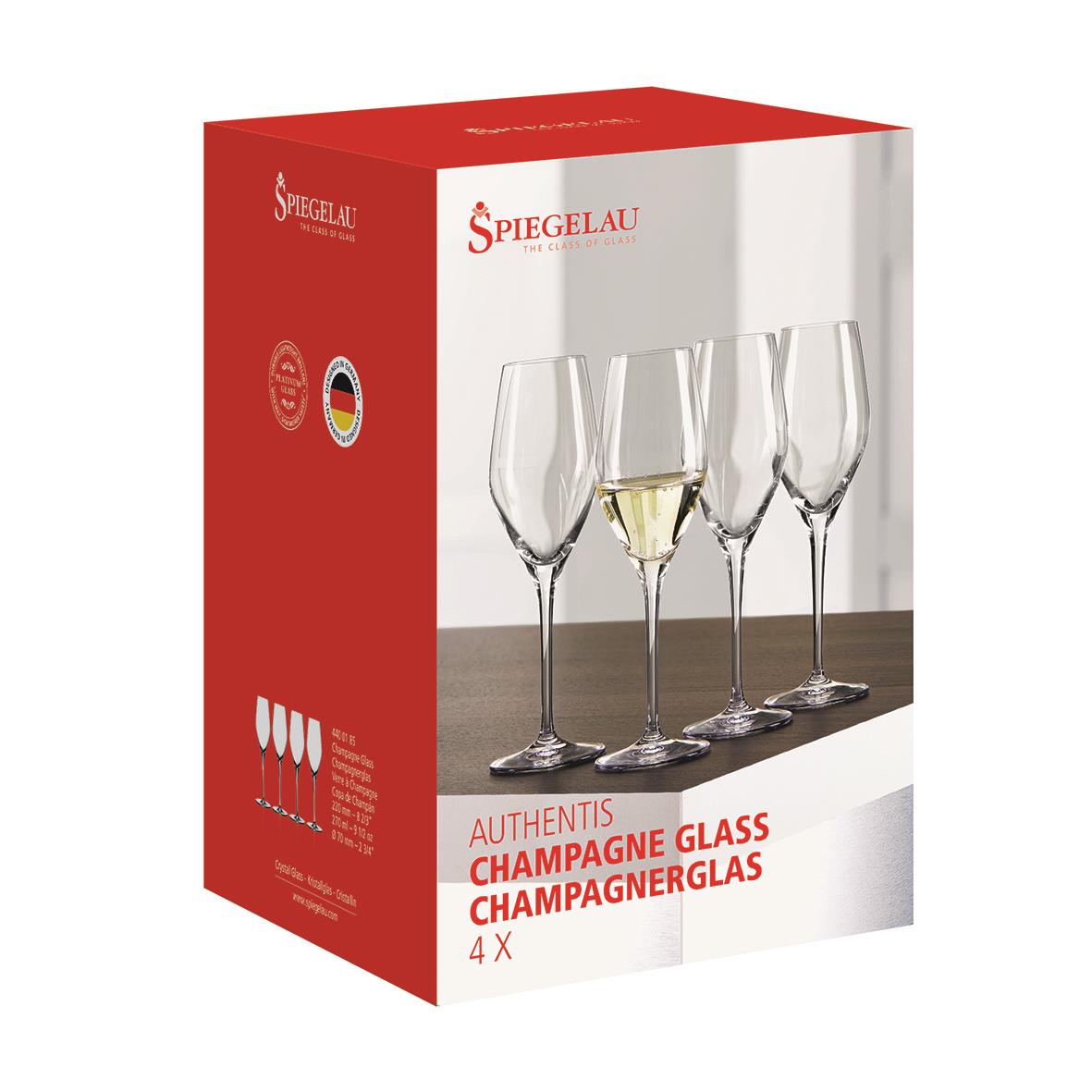 Champagneglas Spiegelau Authentis 27cl, set om fyra i förpackning