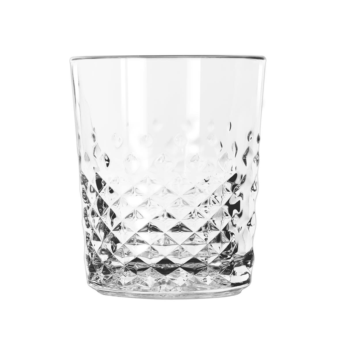 Tunt glas med snirkligt mönster från Libbey Carats, volym 35,5 cl, diameter 89 mm, höjd 106 mm