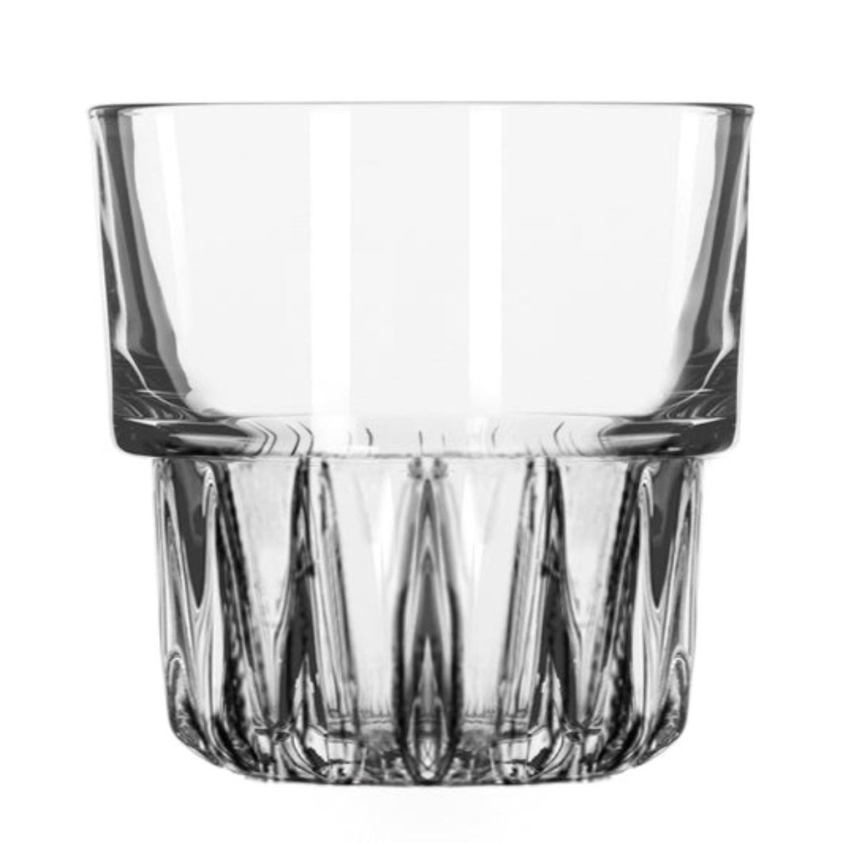 Klar drinkglas Libbey Everest Rocks Ø84x84mm 27cl med snittmönster