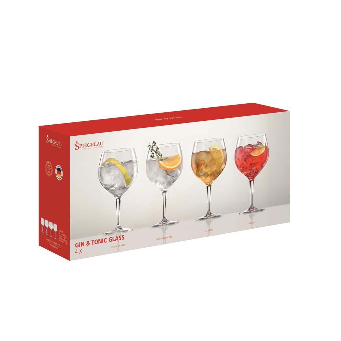 Set med fyra Spiegelau gin & tonicglas, Ø106x195mm, 63cl, i presentförpackning