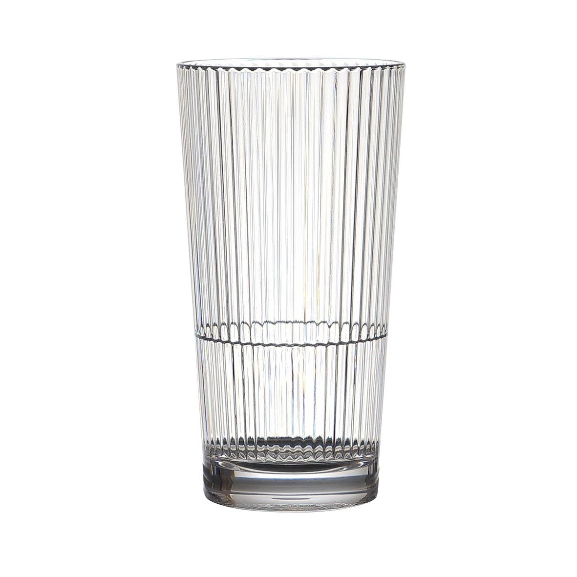 Högt dricksglas av polykarbonat med vertikala ränder, Ø78x152mm, 40cl