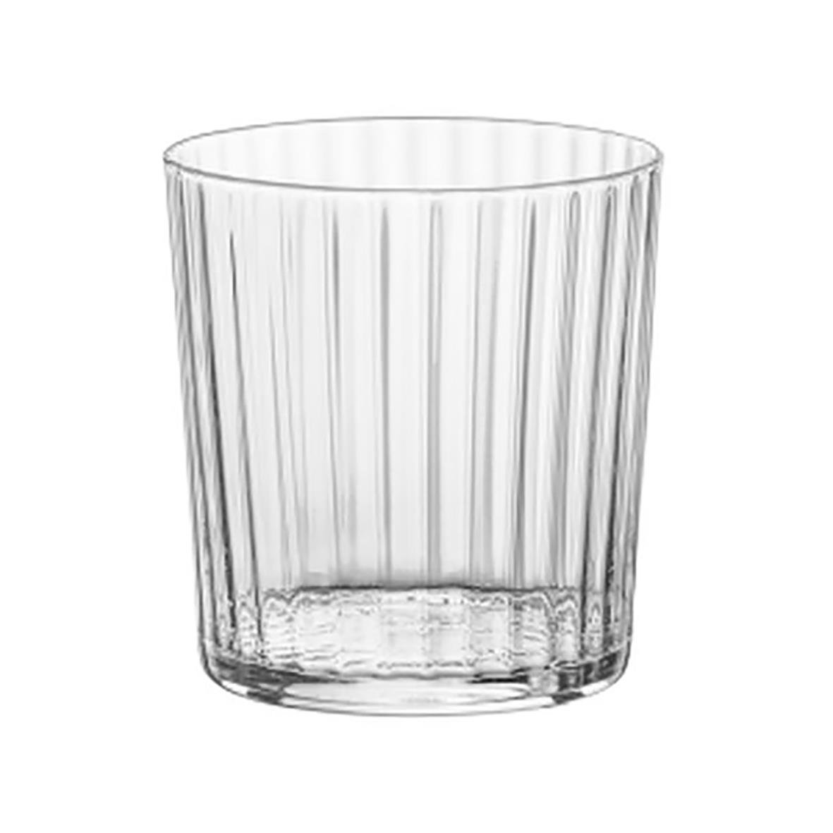 Klar drinkglas från Bormioli Rocco Exclusiva Negroni med vertikala ribbor, Ø85x89mm, 35,5cl