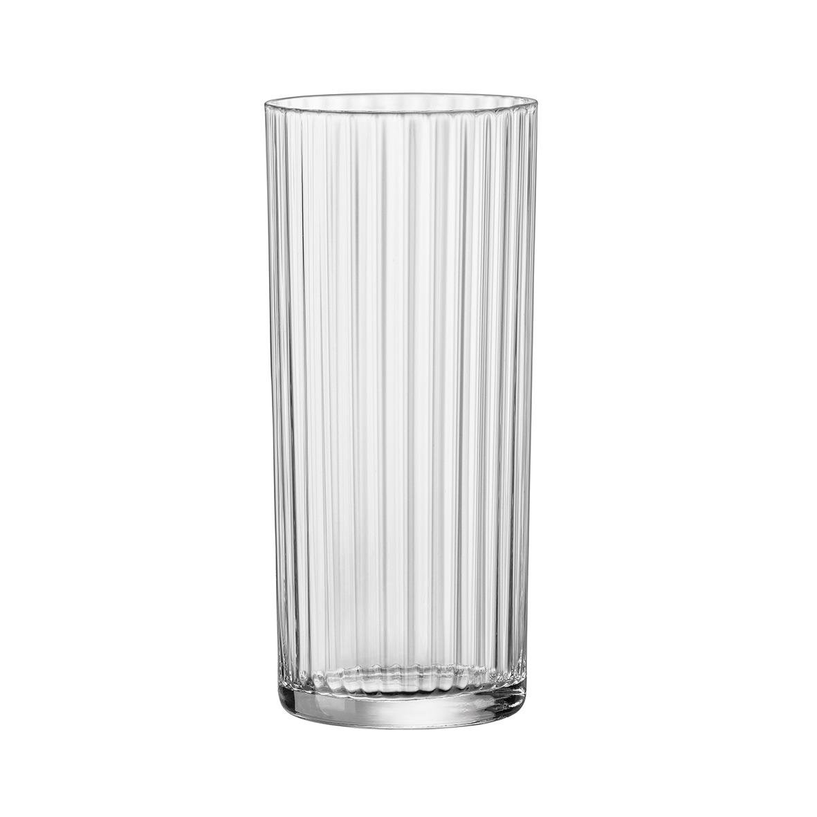 Tydligt glas med vertikala ribbor från Bormioli Rocco Exclusiva, höjd 163mm, volym 47,5cl