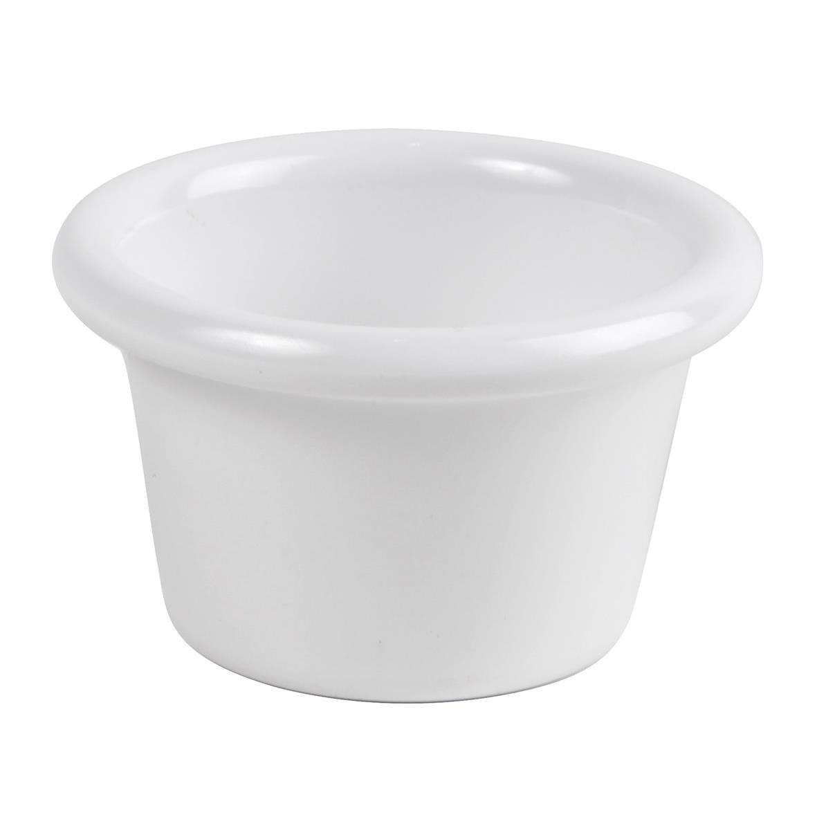 Vit skål med diameter 6,2 cm och rundad kant