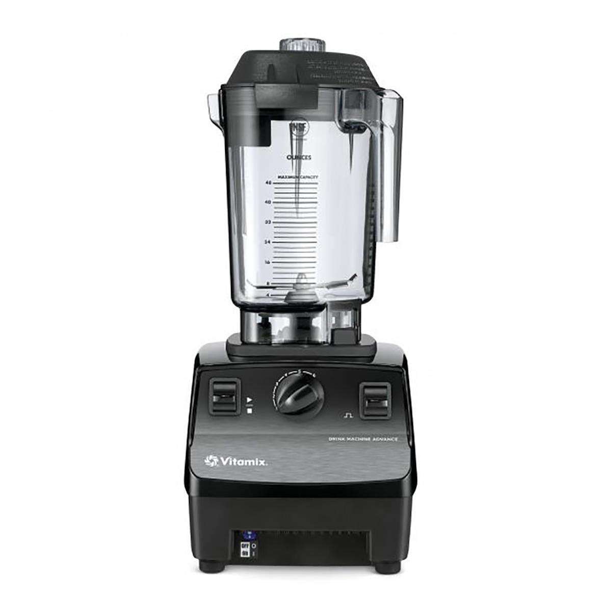 Svart Vitamix Blender Advance med stor behållare och kontrollknapp