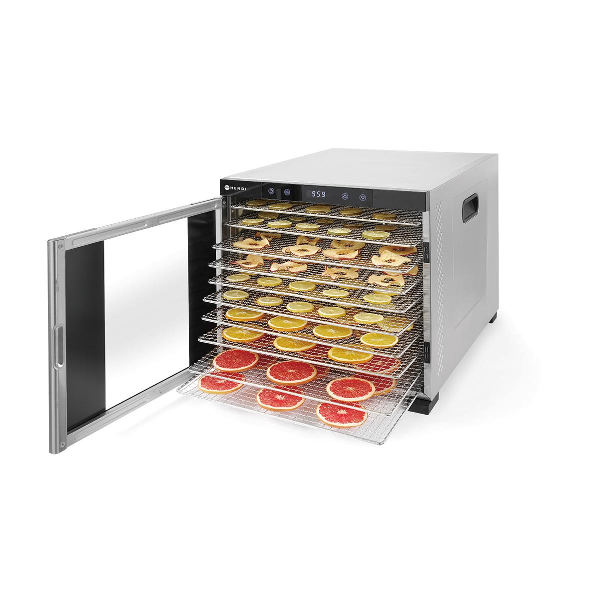 Torkugn Hendi Profi Line Dehydrator med flera hyllor med torkade frukter och grönsaker