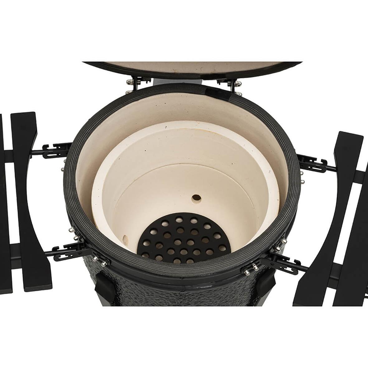 Kolgrill Mustang Kamodo M med öppen lock och insida