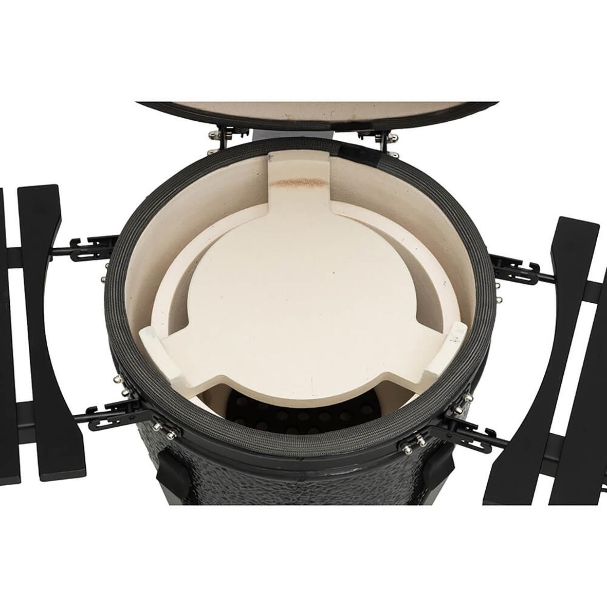 Kolgrill Mustang Kamodo M med öppen lock och insida