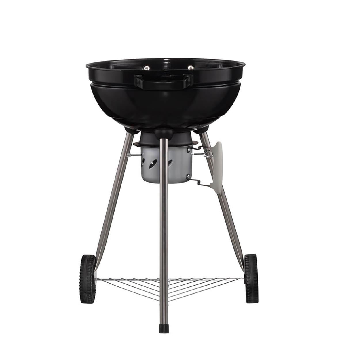 Kolgrill Mustang Basic 47 i svart med tre ben och hjul