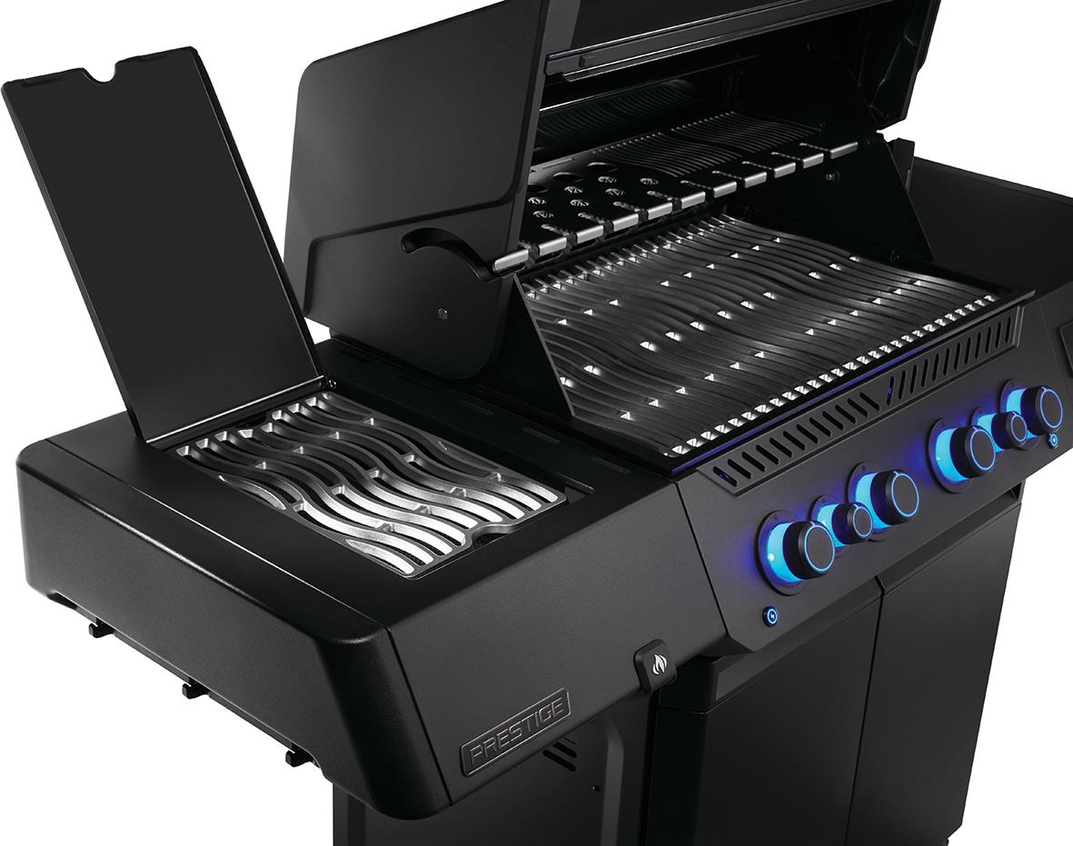 Gasolgrill Napoleon Prestige 500 Connected med 6 brännare och sidobrännare i svart