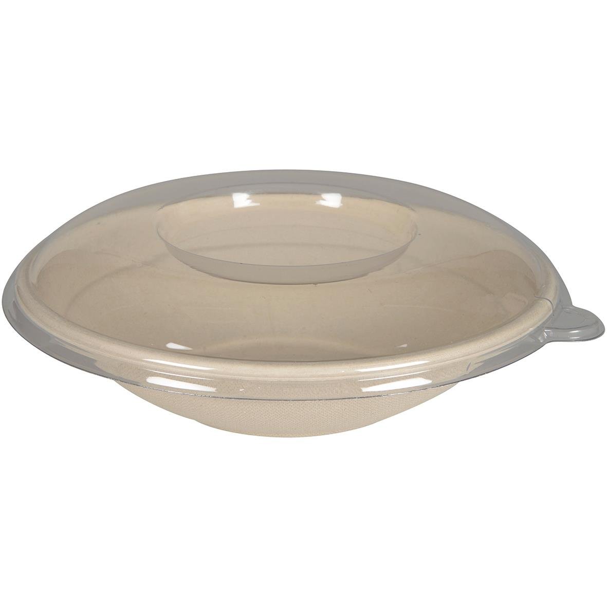 Rund skål i bagasse med lock, 700ml