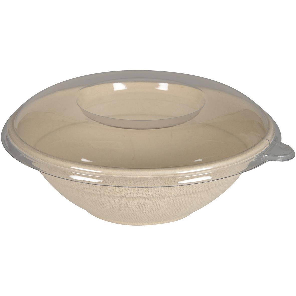 Rund skål av bagasse med lock, 1000ml