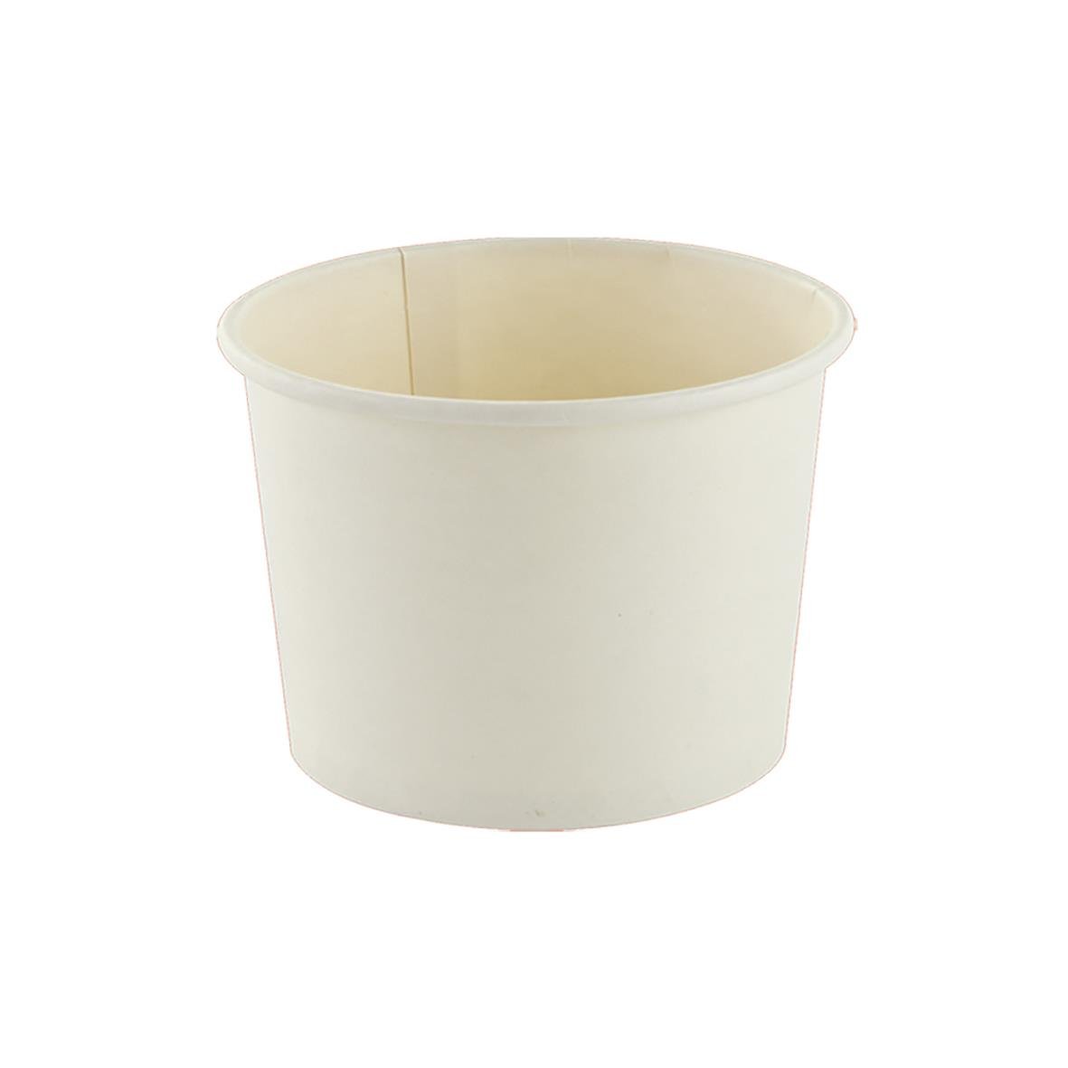 Vit pappersbägare med volym 350ml, diameter 96/82mm och höjd 70mm
