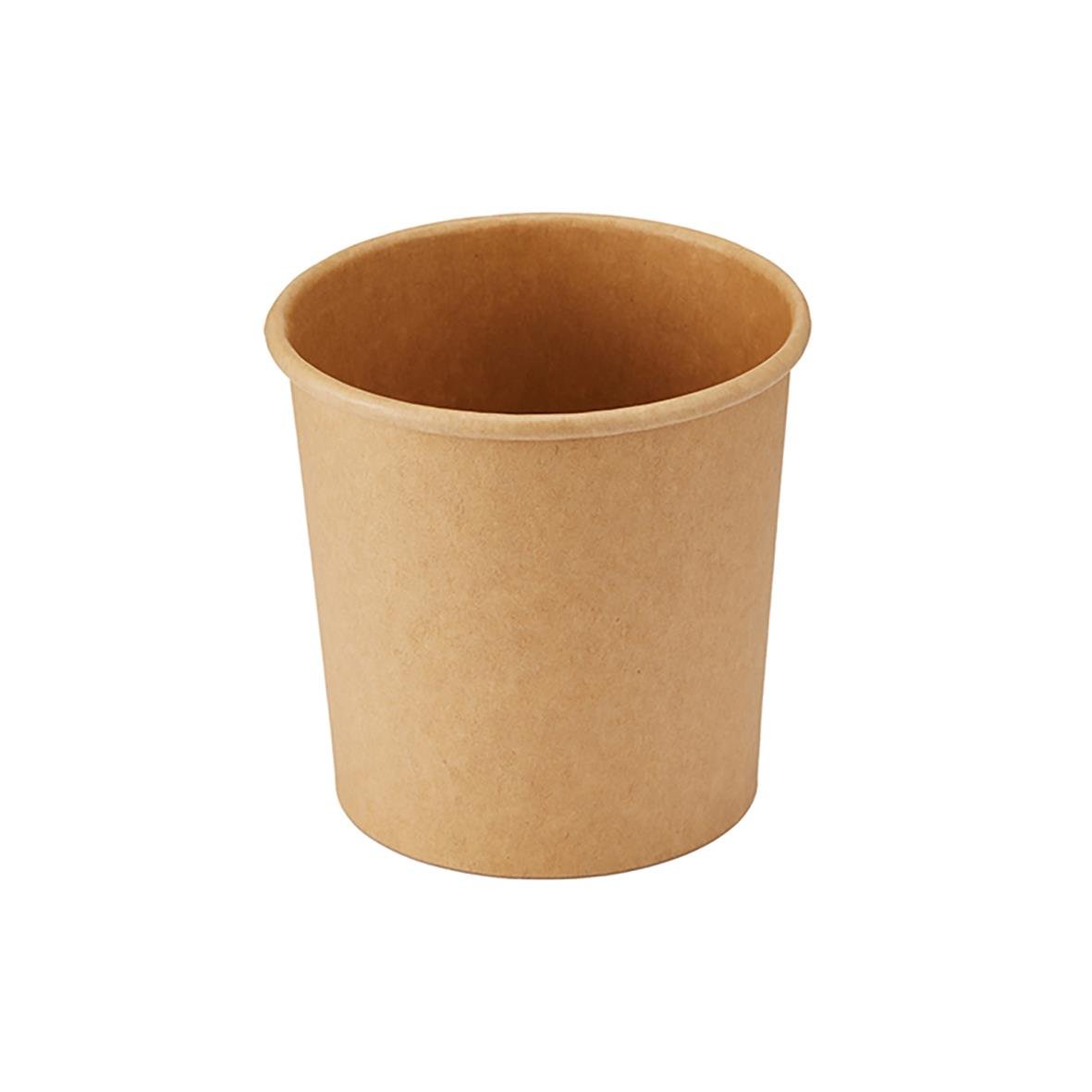 Brun pappersbägare med diameter 96/76 mm och höjd 95 mm, volym 500 ml