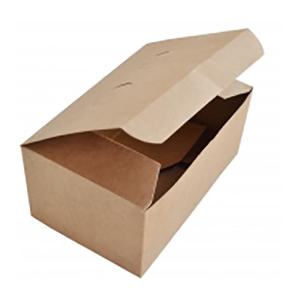 Brun matbox snackbox med lock, mått 140x90x65 mm