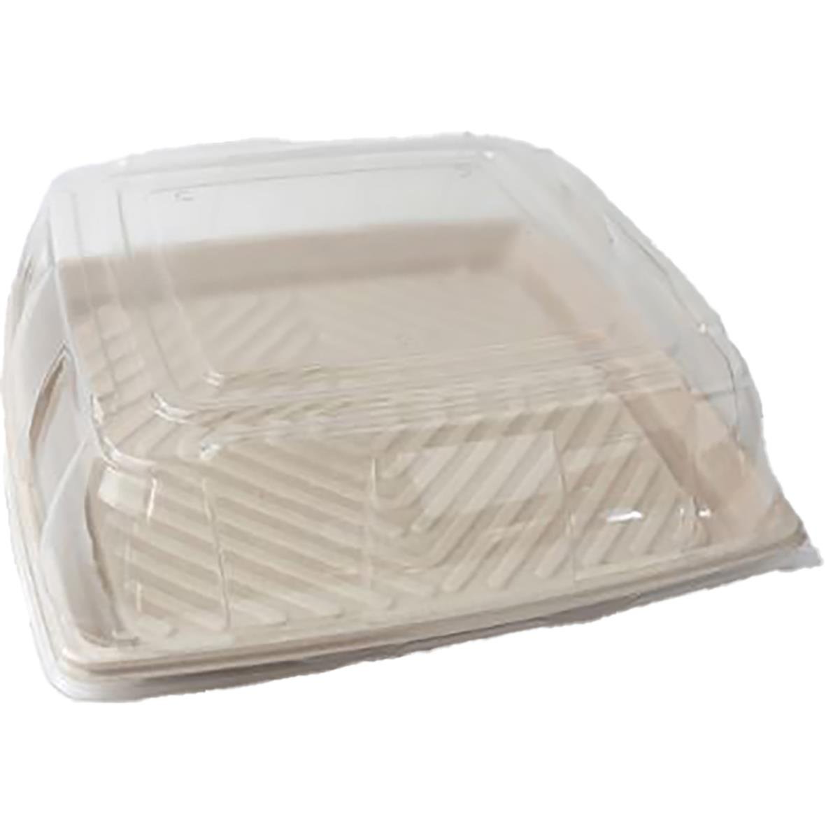 Fyrkantigt uppläggningsfat med kupol, mått 360x360x90 mm, i plast