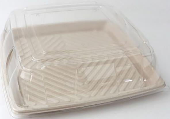 Fyrkantigt uppläggningsfat i plast, 310x310mm, med lock