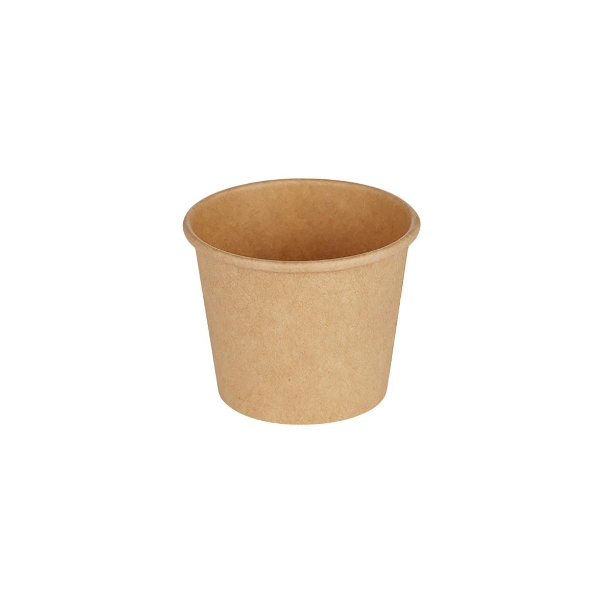 Rund brun pappersbägare med diameter 62mm och volym 90ml