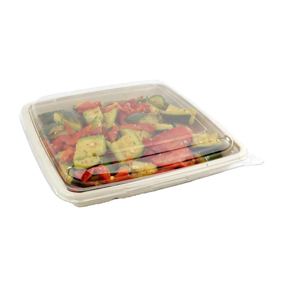 Form Bagasse 1000ml, 230x230x30mm, plastbehållare med sallad