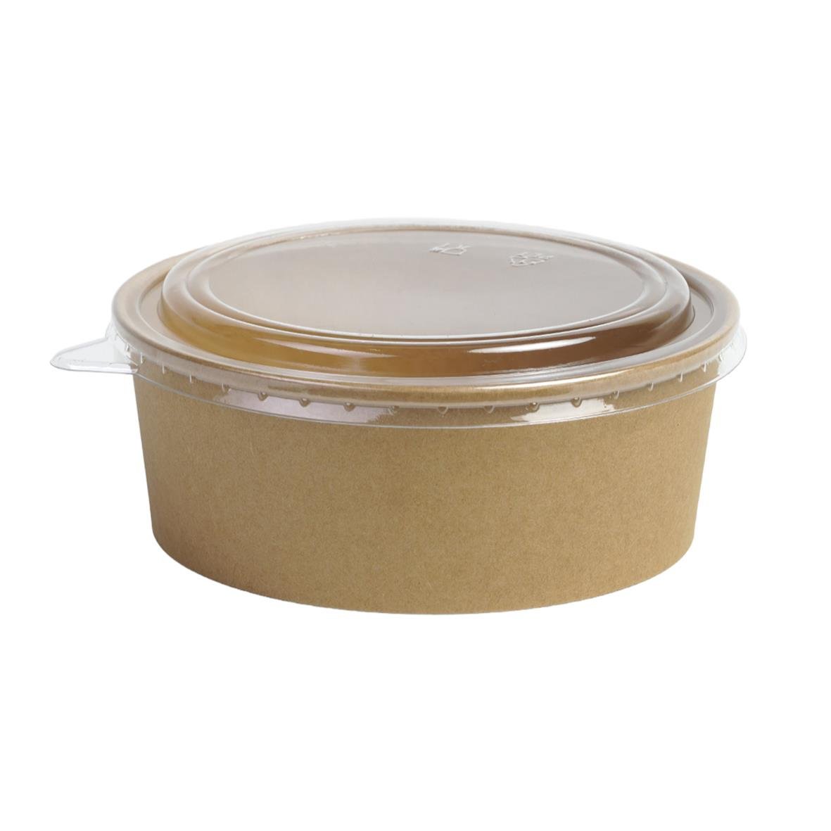 Brun salladsskål Morris Papp 185x70mm 1300ml med lock