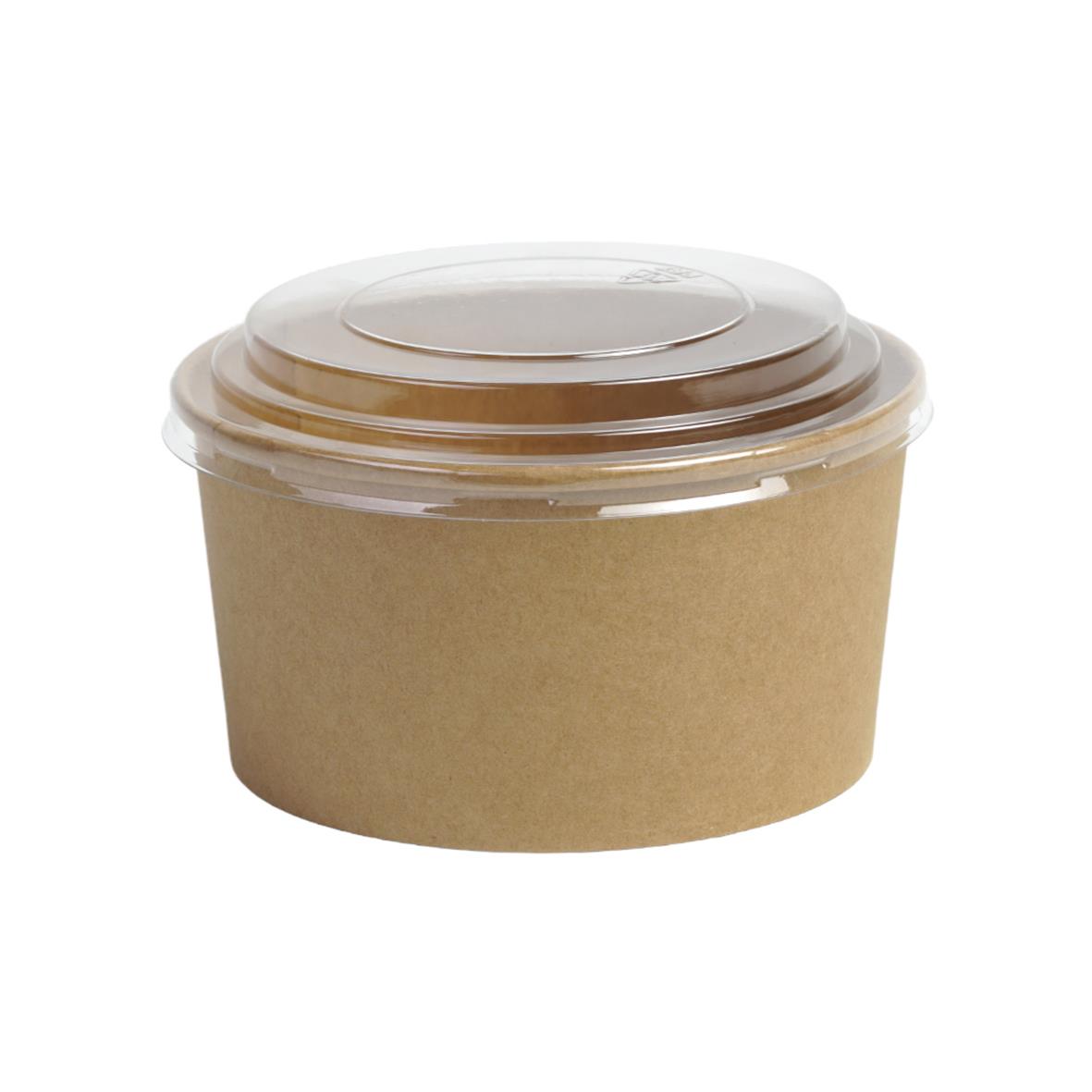 Brun salladsskål Morris Papp 145x80mm 1000ml med lock