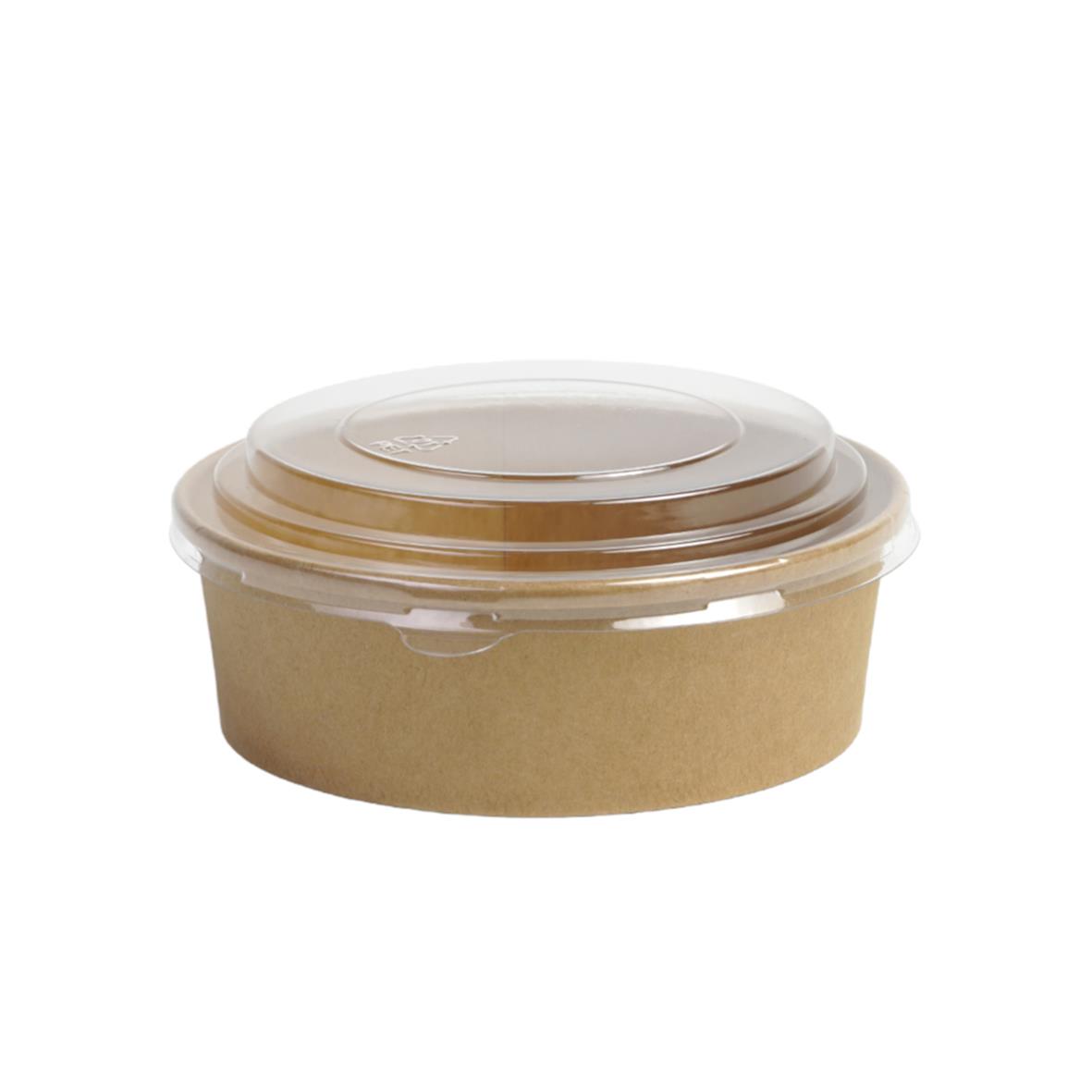 Brun salladsskål Morris Papp 145x48mm 500ml med transparent lock