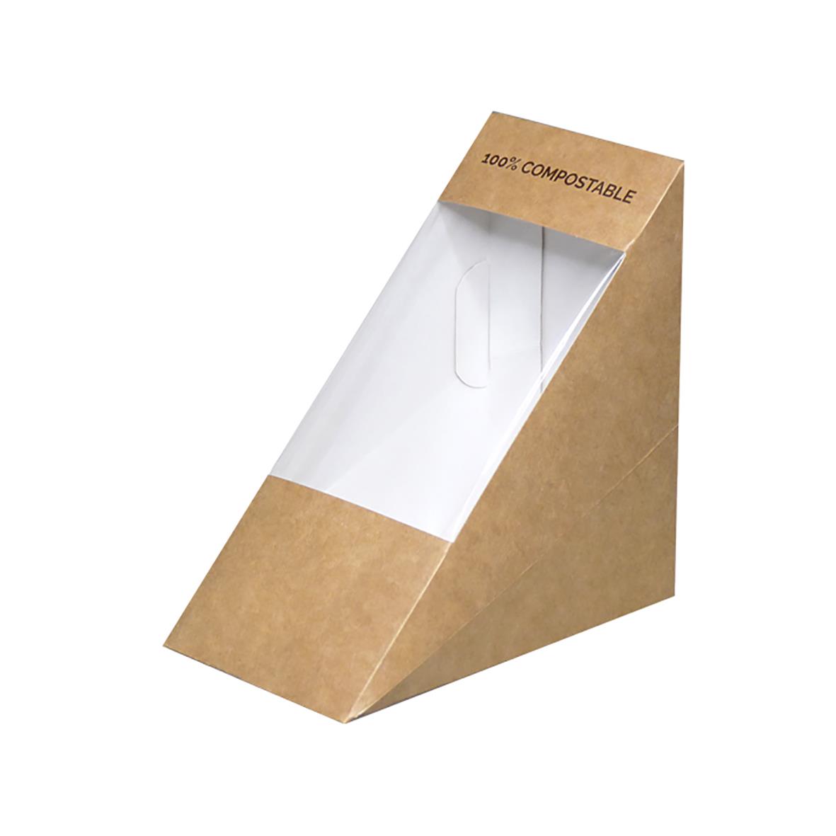 Sandwichbox Eco Papp/Plast Brun 123x123x72mm