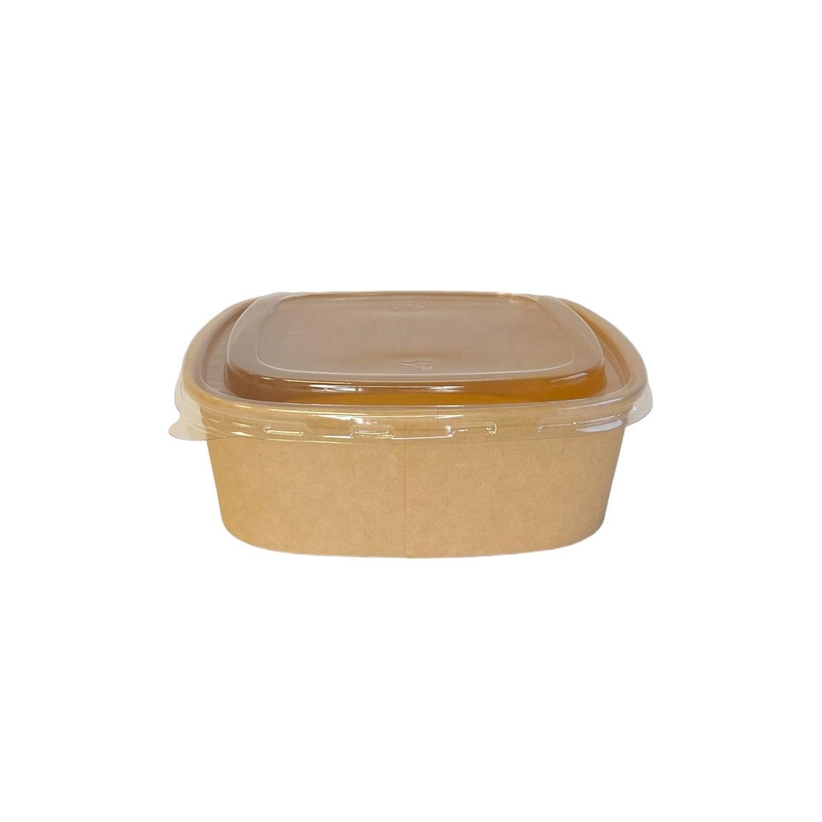 Brun pappersform Morris Kartong 168x168x55mm 1000ml med transparent lock