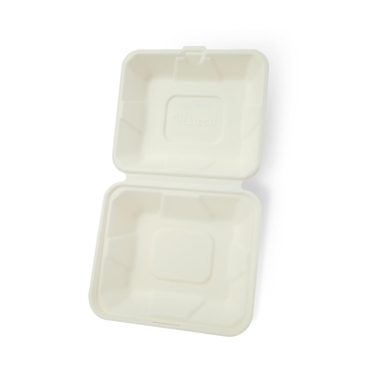 Hämtbox av träfiber i vitt med en fack, mått 187x160x75mm