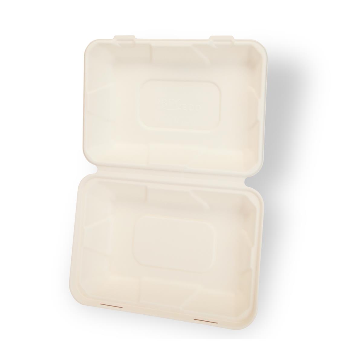 Hämtbox av träfiber i vitt med 1 fack, mått 235x165x75mm, öppen