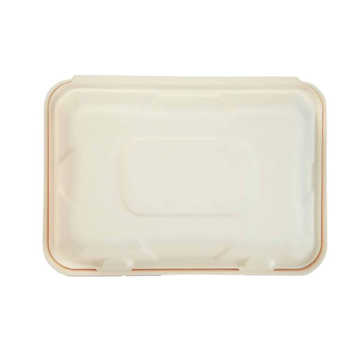 Hämtbox av träfiber i vitt med ett fack, mått 235x165x75mm