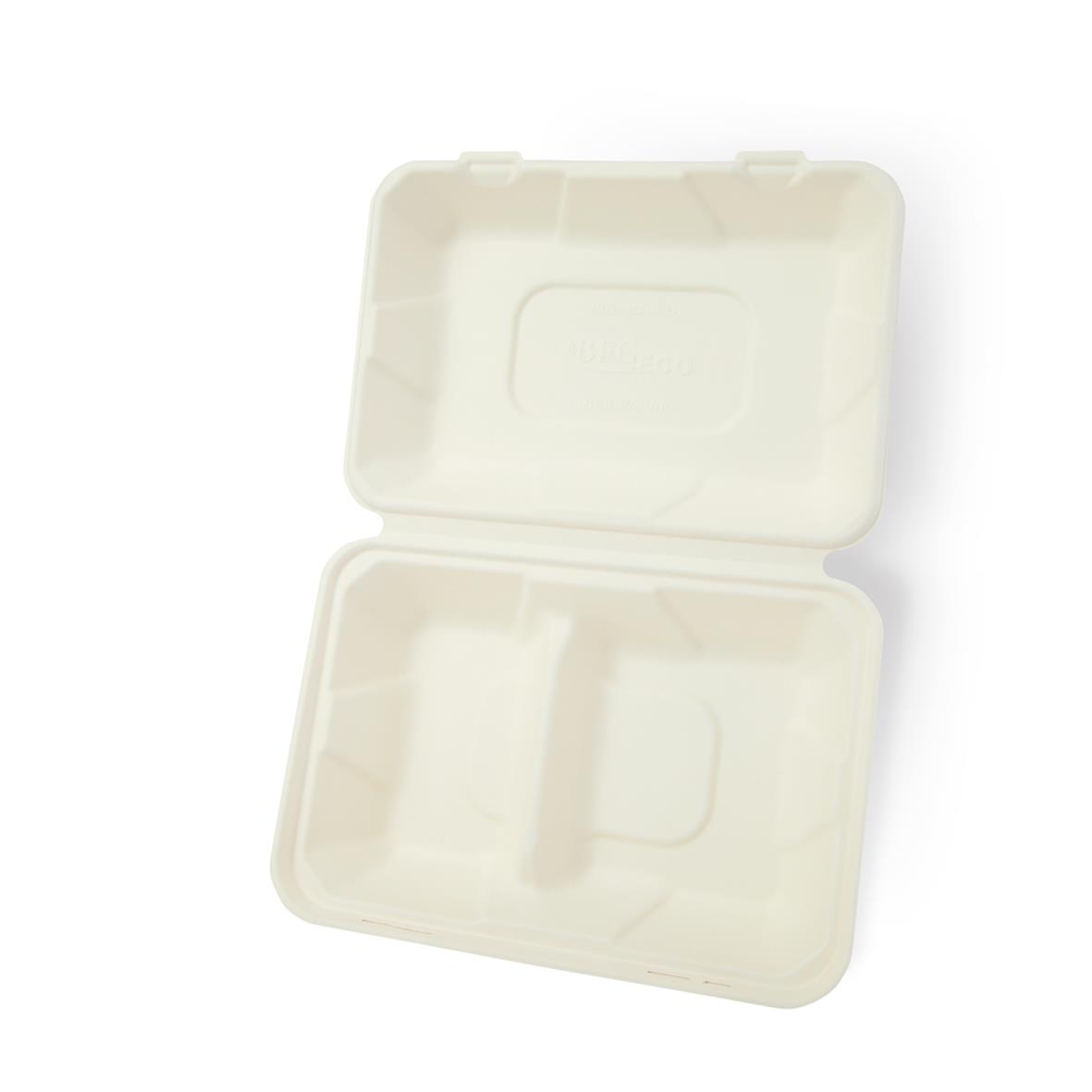 Hämtbox i träfiber, vit, 2-fack, mått 235x165x75mm, öppen