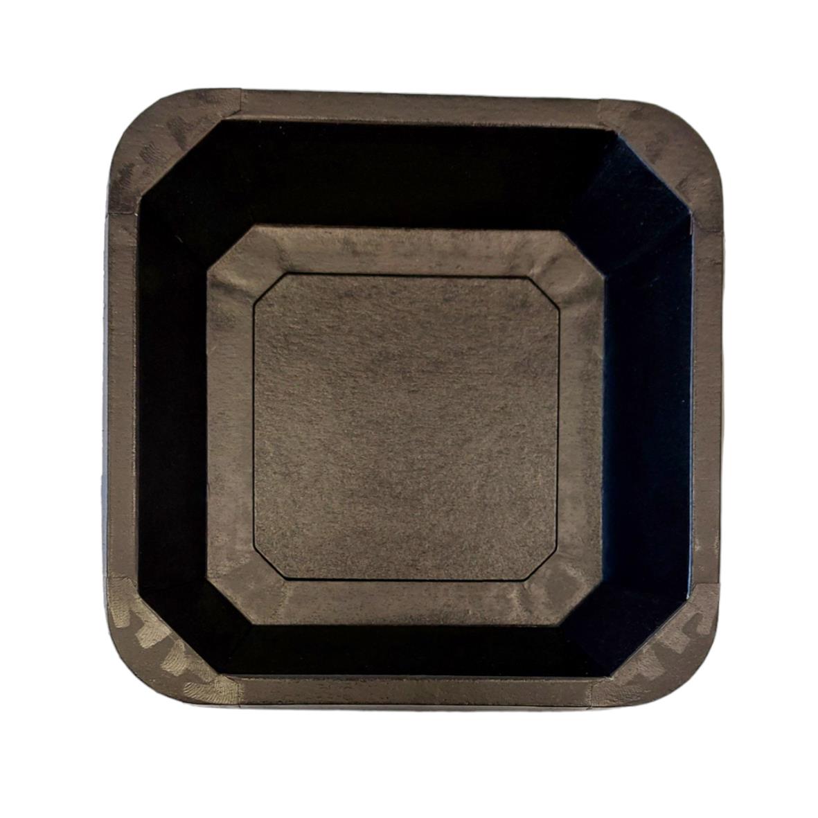 Brun pappersform med lock, kvadratisk, 178x178x50mm, 1000ml