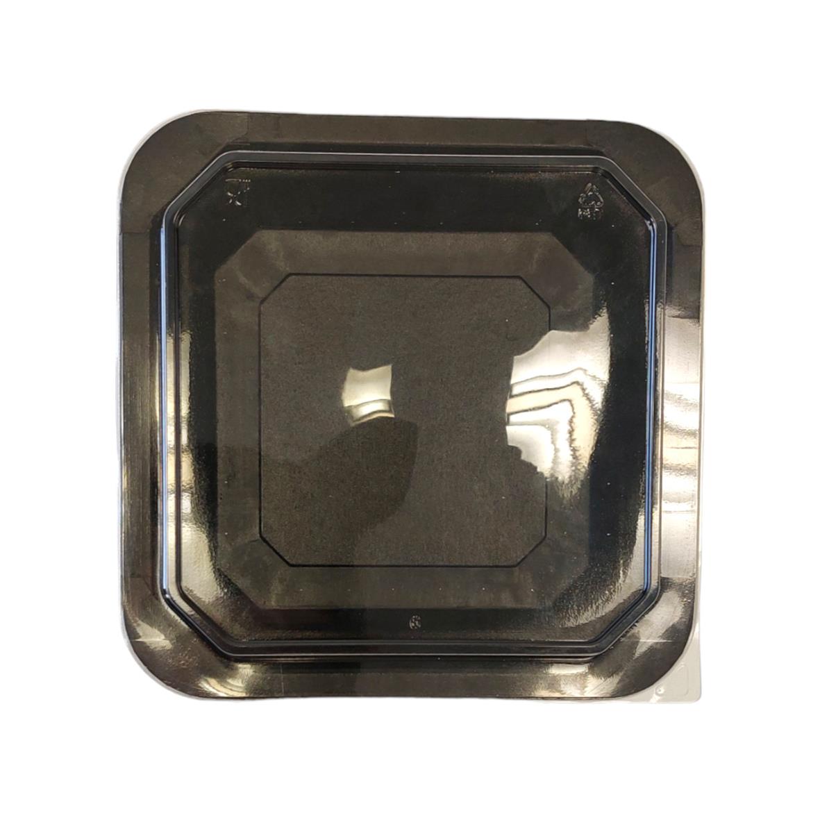 Brun pappersform med lock i kartong, 178x178x50mm, 1000ml