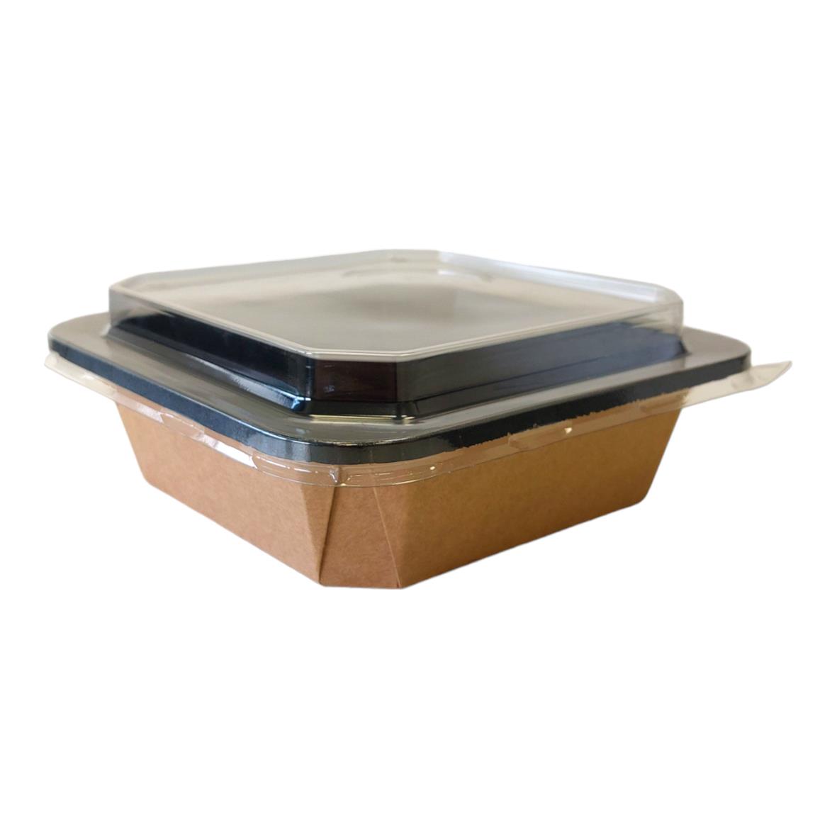 Lock till pappersform Petra 1200ml PET klar med lock i plast och kartongbas