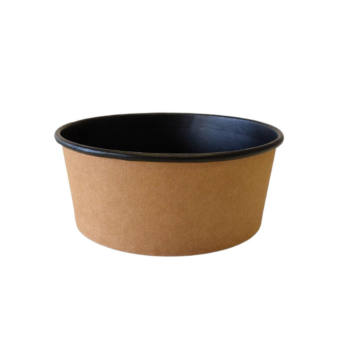 Svart pappersform Petra Brun med svart insida, Ø165x70mm, 1000ml