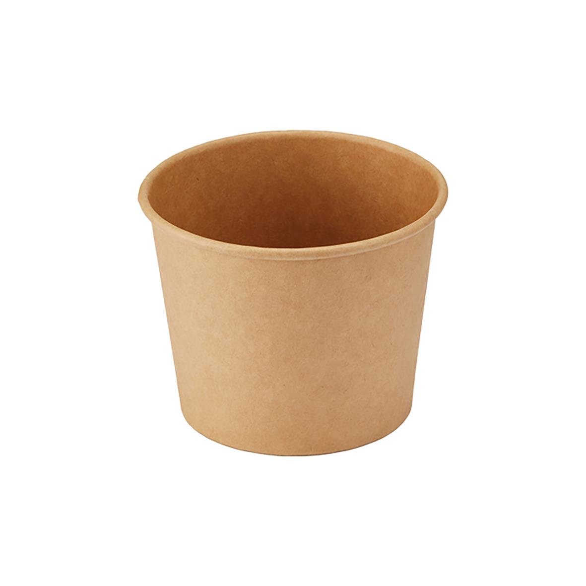Brun pappersbägare med volym 350ml, diameter 96 mm, höjd 70 mm