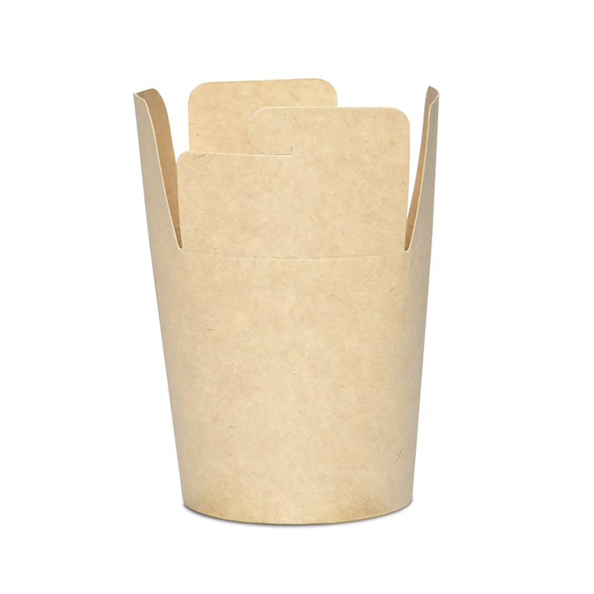 Brun pappersform Foodbox med Ø86x94mm och 500ml kapacitet