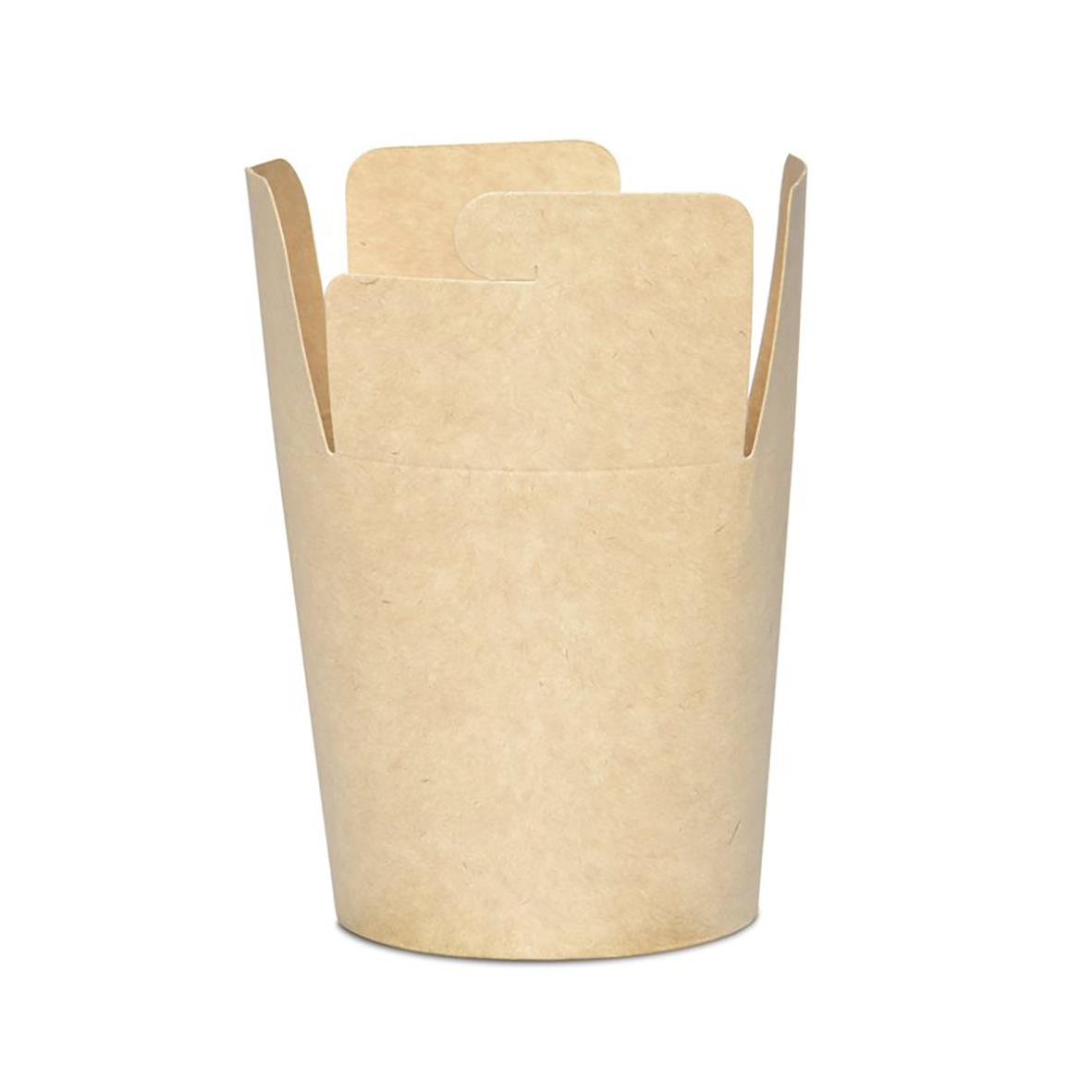 Brun pappersform för foodbox med diameter 100mm och höjd 96mm, volym 750ml
