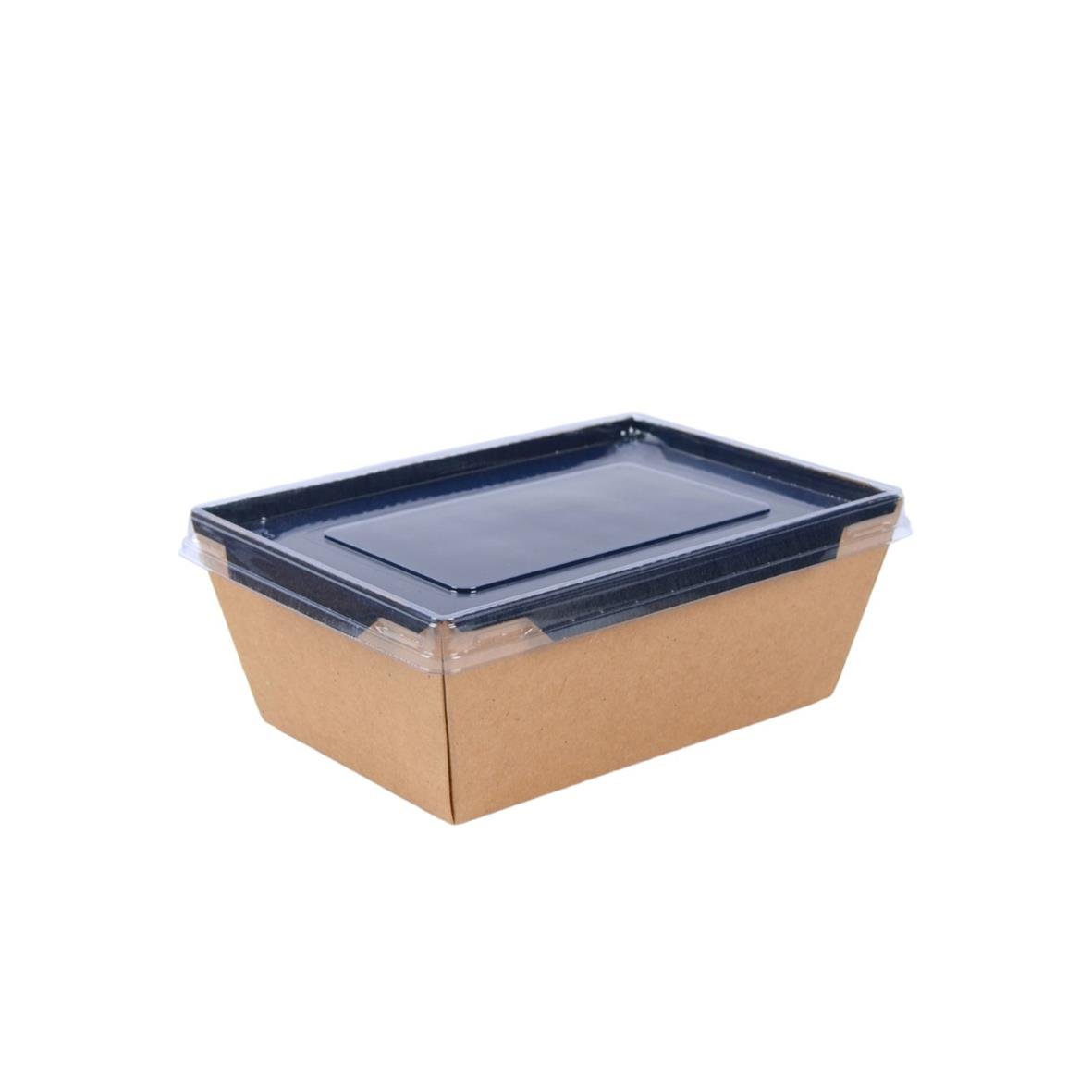 Pappersform med lock i brun/svart, 170x120x65mm