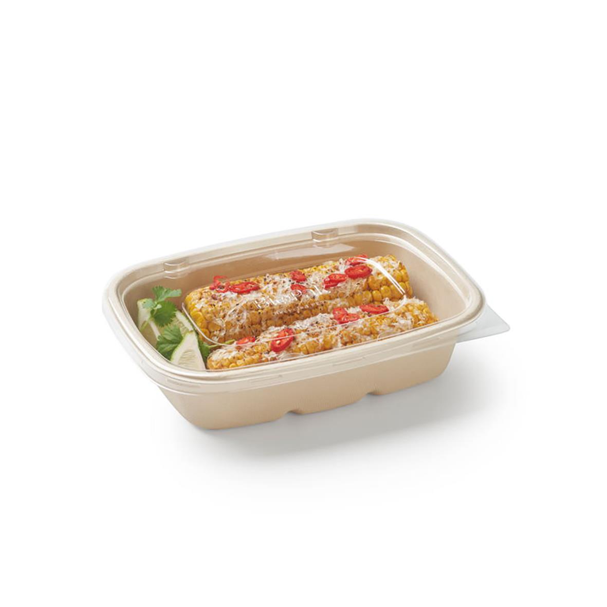 Lock till pappersform Duni Cube rPET klar 900/1200ml med mat och sallad