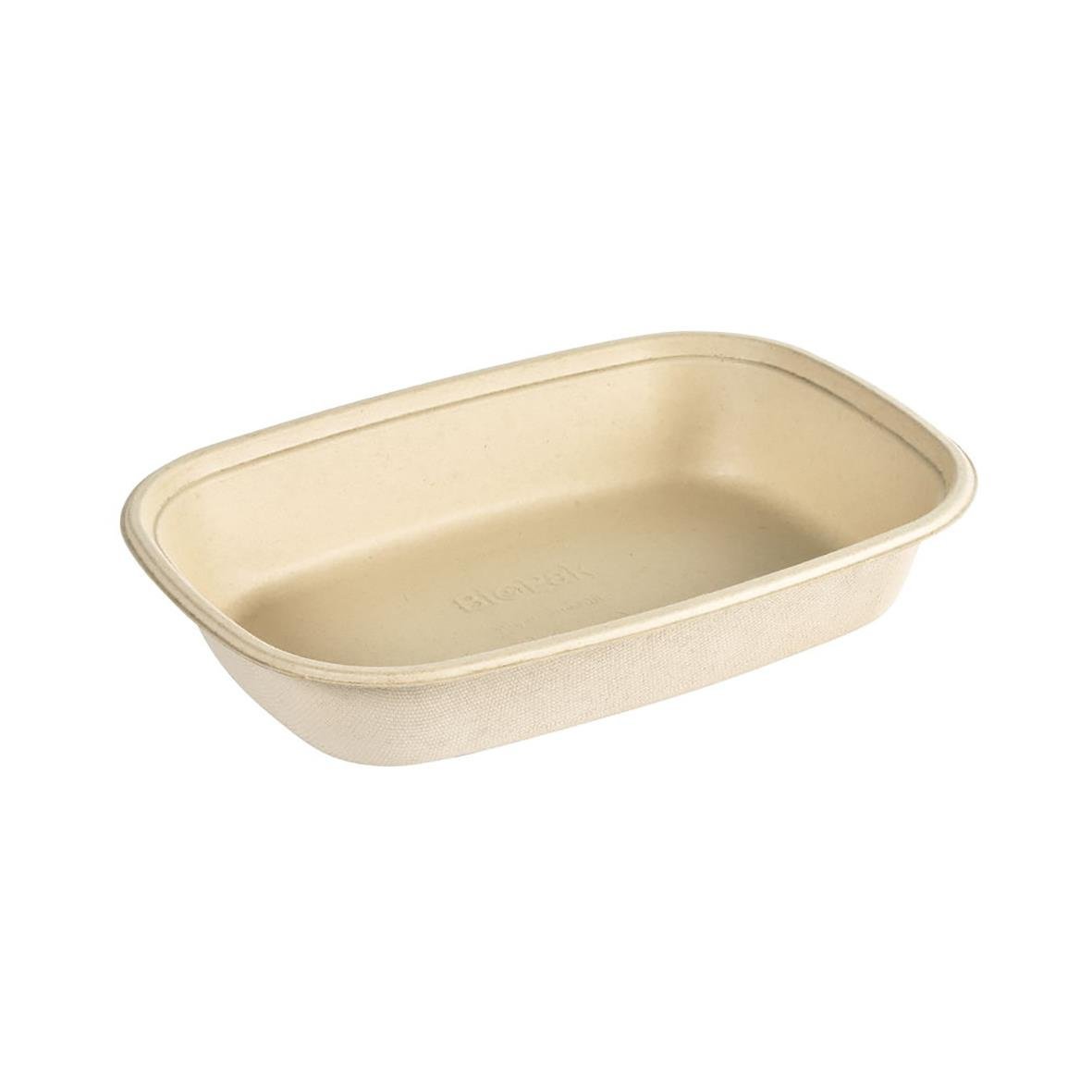 Brun pappersform Duni Cube Bagasse 1200ml, oval, för matförpackning