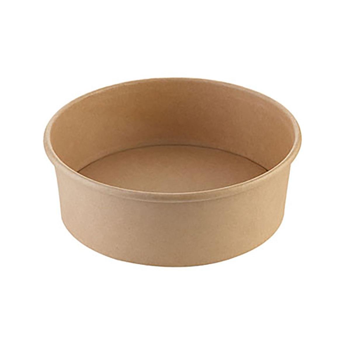 Brun pappersform med diameter 187mm och volym 1250ml