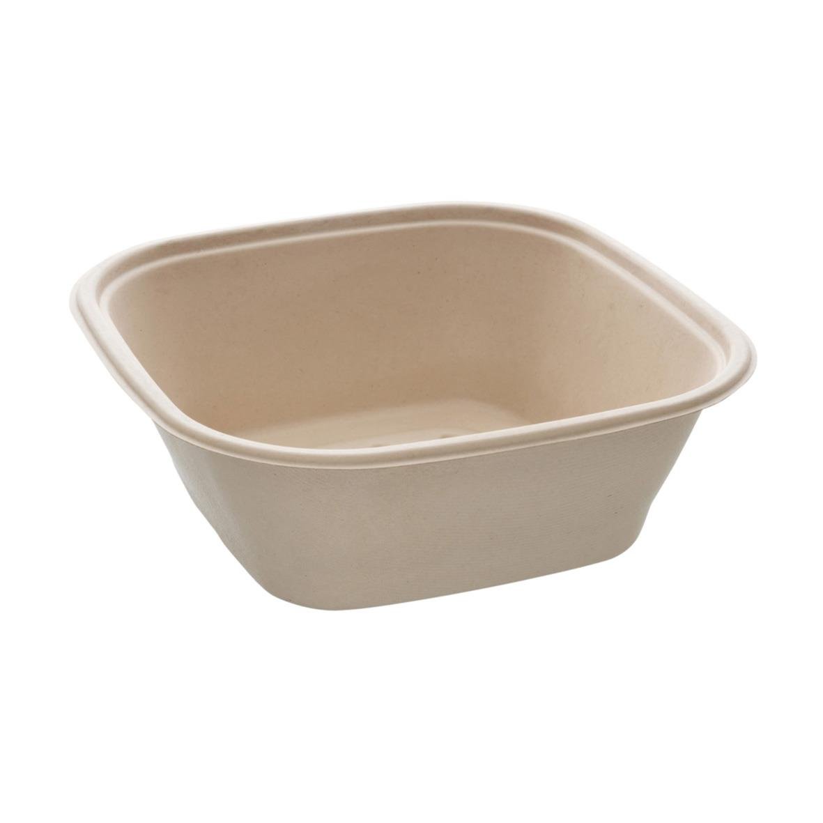 Cateringskål av bagasse med 270x270mm storlek och 3500ml volym