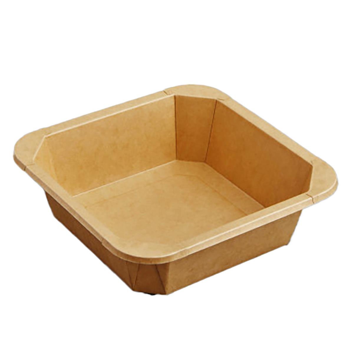 En tom, fyrkantig papperslåda i brunt papper