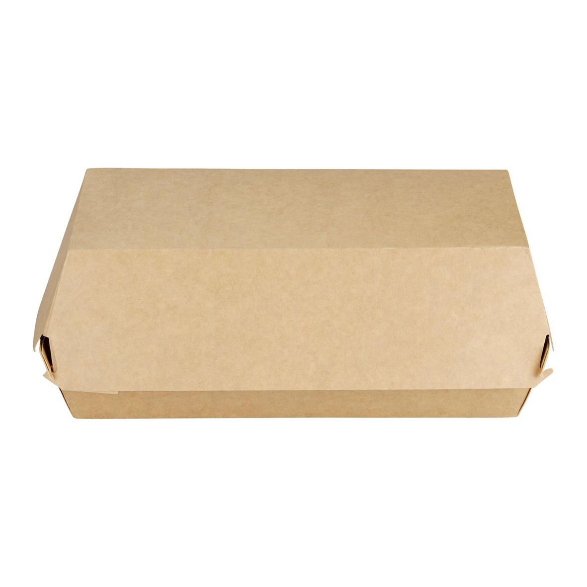 Hämtbox i brunt papper, 195x105x80mm, 1600ml, för take away