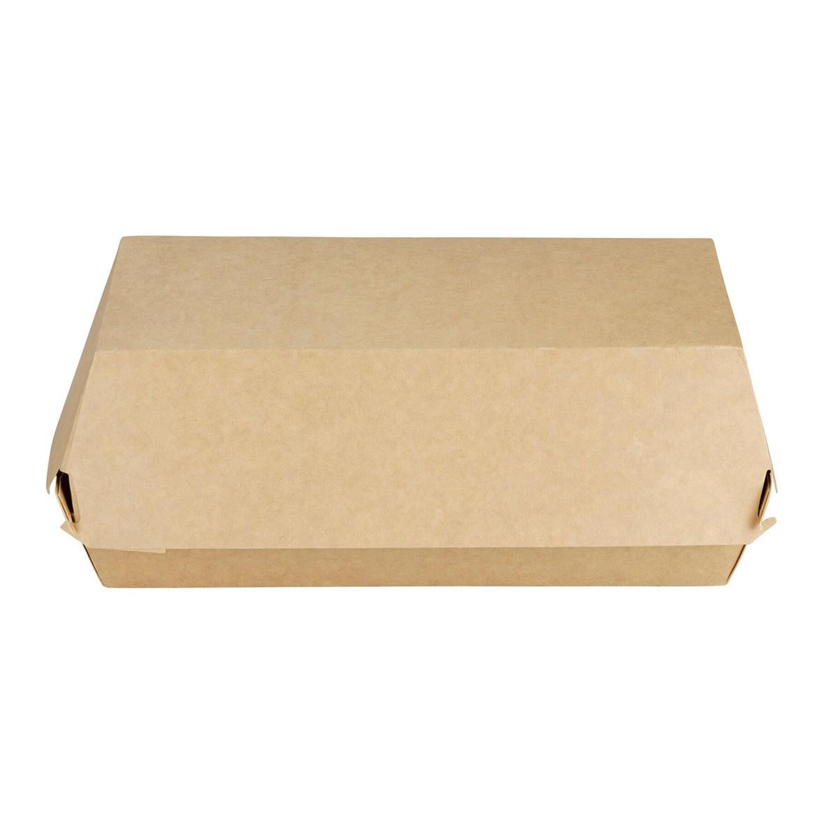 Hämtbox i brunt papper, 195x105x80mm, 1600ml, för take away